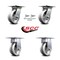 Service Caster 5 Inch V Groove Semi Steel Caster Set with Roller Bearing 2 Swivel Lock 2 Rigid SCC-35S520-VGR-BSL-2-R-2 - alternate 6